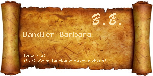 Bandler Barbara névjegykártya
